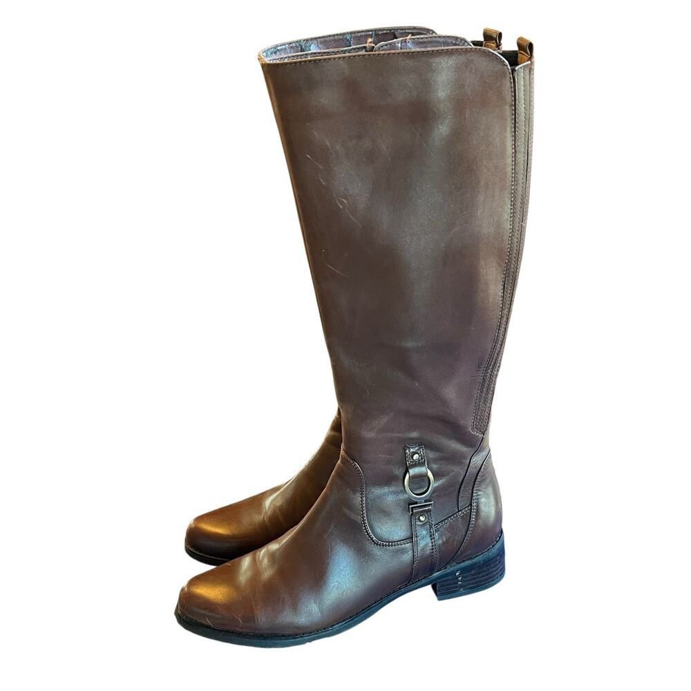 Blondo Waterproof Riding Women Size 9.5 M 1809-13 Brown Leather Knee High Zip